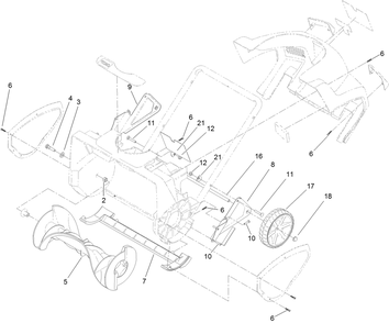 Frame Assembly Diagram and Parts List for 38381 319000001 - 319999999 Lawn Boy Snow Blower